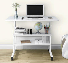 Load image into Gallery viewer, Laptop Table with Wheels Shelf Storage Height Adjustable