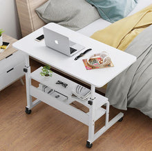Load image into Gallery viewer, Laptop Table with Wheels Shelf Storage Height Adjustable