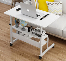 Load image into Gallery viewer, Laptop Table with Wheels Shelf Storage Height Adjustable
